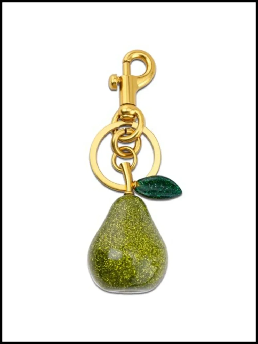 Pear Shaped Keychain Charm for Bags and Keys, Stainless Steel, Elegant Gift